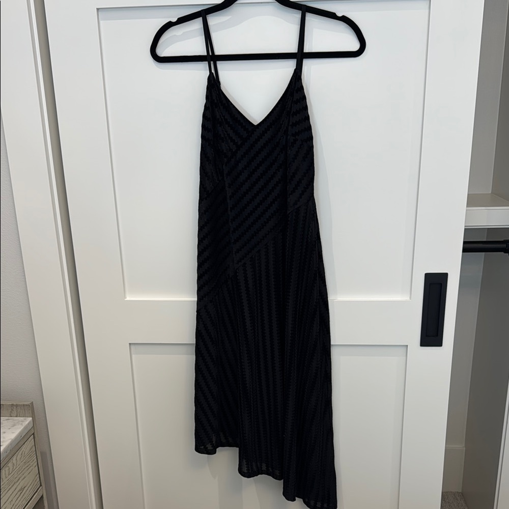 Elegant Black Striped Dress